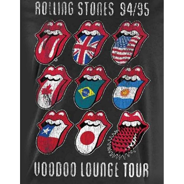 The Rolling Stones Dam/Damer Voodoo Lounge Tongue T-shirt L Charcoal Grey L