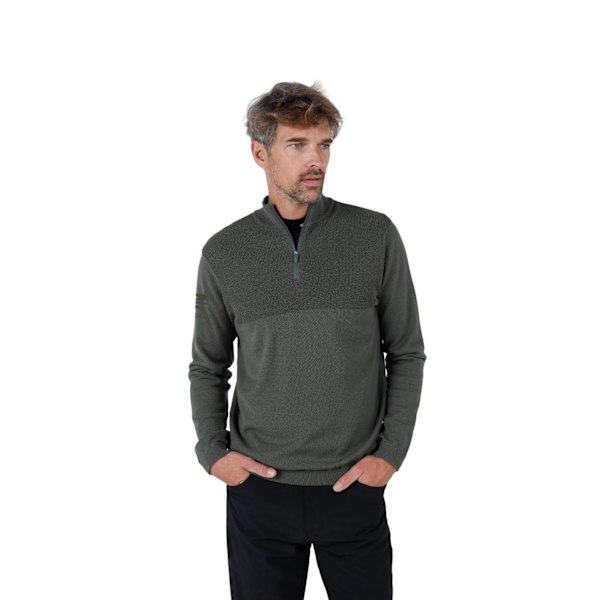 Stuburt Herr Tawny Lättvikts Halvzip Tröja M Khaki Grön Khaki Green M