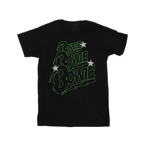 David Bowie Boys Multiple Neon Logo T-Shirt 7-8 Years Black Black 7-8 Years