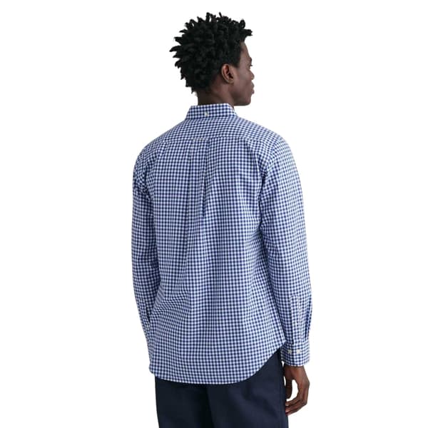 Gant Herrskjorta Gingham Regular S Mellanblå Mid Blue S