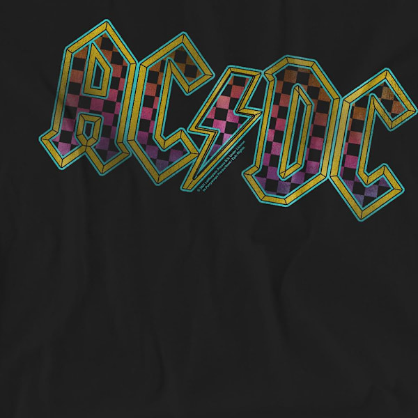 AC/DC Unisex Vuxen Schackbrädesgradient Logotyp T-Shirt S Svart Black S