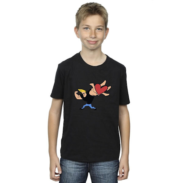 Johnny Bravo Boys Heart Present T-shirt 12-13 år Svart Black 12-13 Years