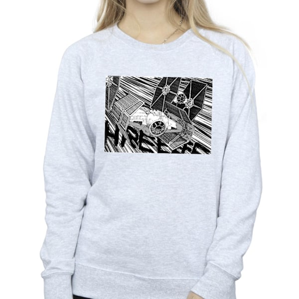 Star Wars Damkläder/Dam Anime Plane Sweatshirt XXL Sports Grey Sports Grey XXL