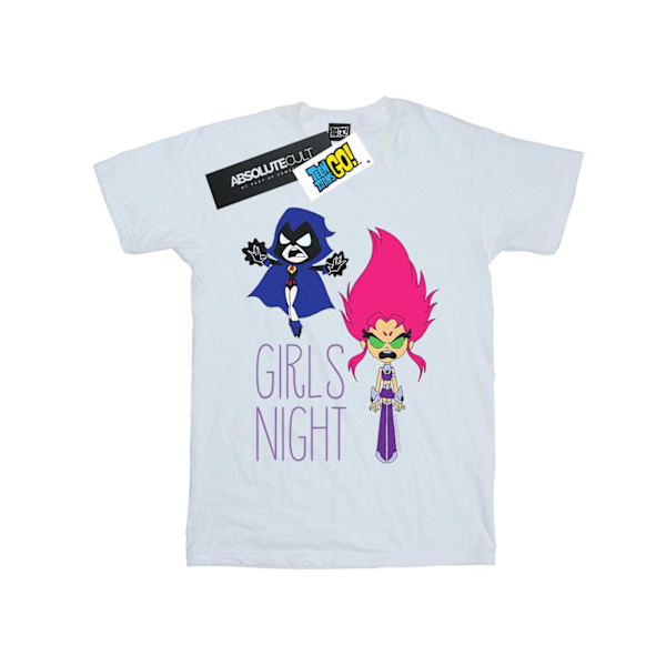 DC Comics Dam/Kvinnor Teen Titans Go Girls Night Bomull Boyfriend T-Shirt White 3XL