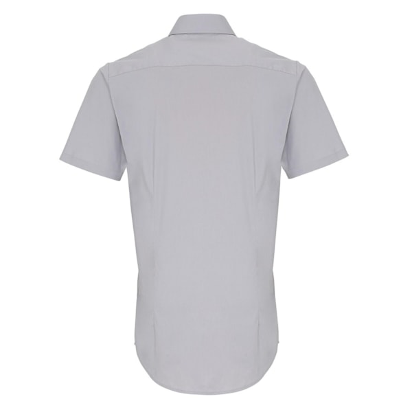 Premier Mens Poplin Stretch Kortärmad Skjorta S Silver Silver S