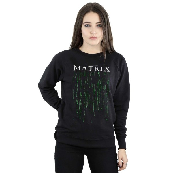 The Matrix Dam/Kvinnor Grön Kod Sweatshirt XXL Svart Black XXL