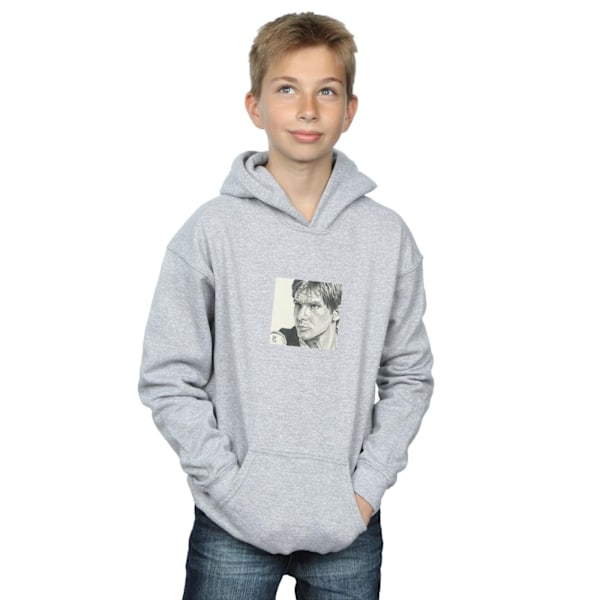 Star Wars Boys Han Solo Drawing Hoodie 9-11 år Sports Grey Sports Grey 9-11 Years