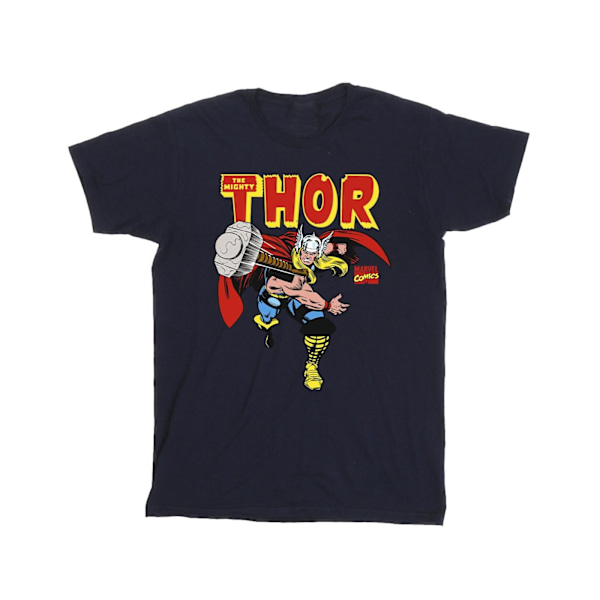 Marvel Universe Boys Thor Hammer Throw T-Shirt 7-8 år Marinblå B Navy Blue 7-8 Years