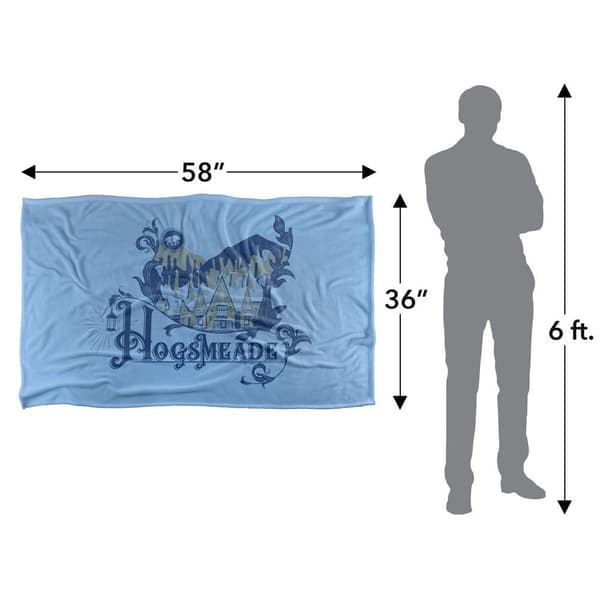 Harry Potter Hogsmeade Supersoft Filt 147cm x 91cm Blå Blue 147cm x 91cm