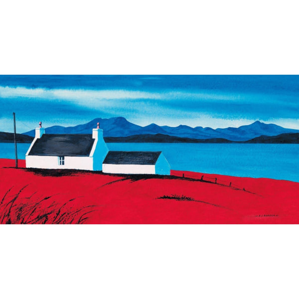 Anthony Barber Over The Sea To Skye I Canvas Print 50cm x 100cm Blue/Red 50cm x 100cm
