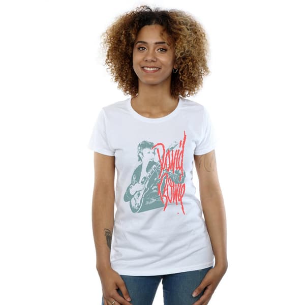 David Bowie Dam/Dam Mono Gitarr Bomulls T-shirt M Vit White M