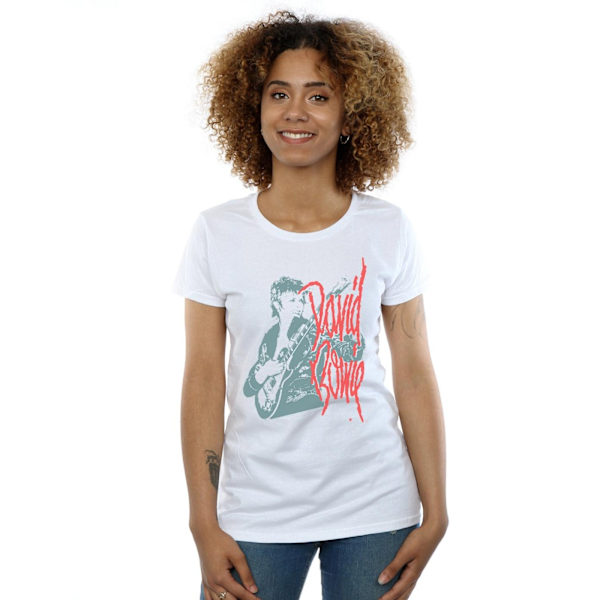 David Bowie Dam Mono Gitarr Bomulls T-shirt S Vit White S