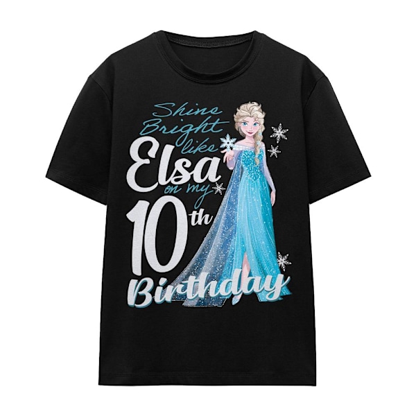 Frozen Unisex Vuxen Bright Like Elsa 10-årsdag T-Shirt S Blå Black S