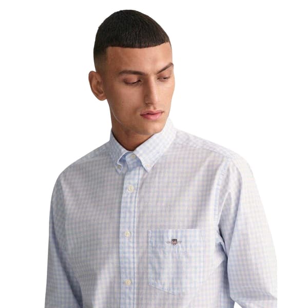 Gant Herrskjorta Gingham Regular L Blå Blue L