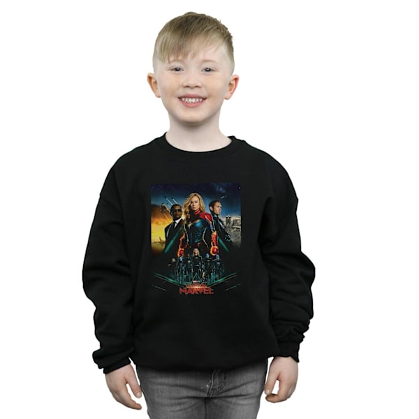 Marvel Boys Captain Marvel Movie Starforce Poster Sweatshirt 12 Black 12-13 Years