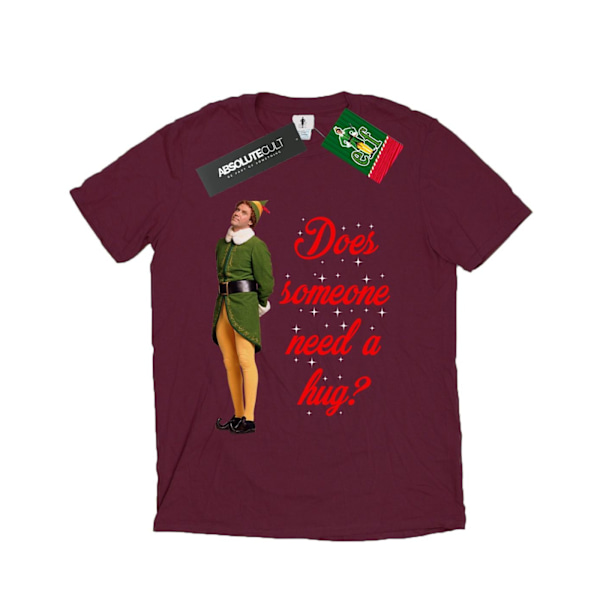 Elf Mens Hug Buddy T-Shirt S Burgundy Burgundy S