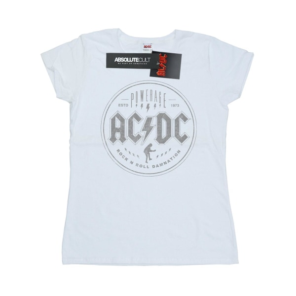 AC/DC Damnation Svart Bomull T-shirt för Dam/Kvinnor White XL