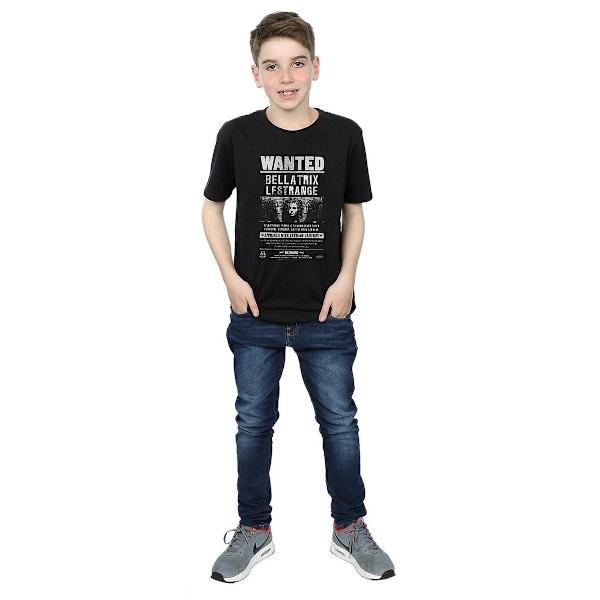 Harry Potter Boys Bellatrix Lestrange Wanted Poster Bomull T-Sh Black 12-13 Years