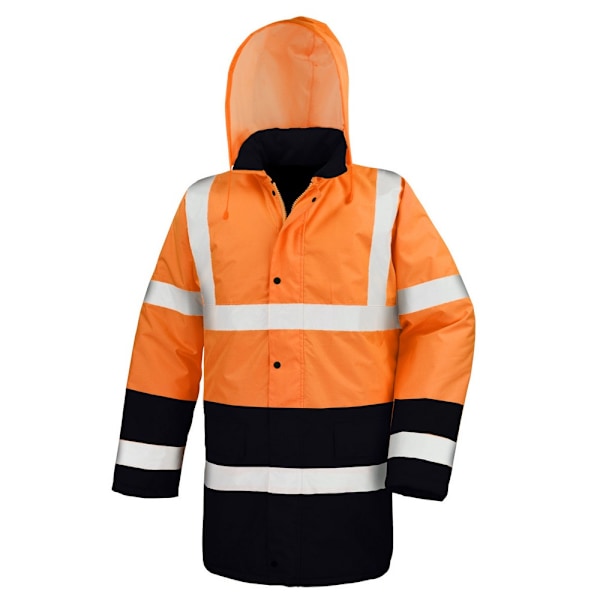 Result Herr Tvåfärgad Säkerhetsrock 2XL Fluorescerande Orange/Svart Fluorescent Orange/Black 2XL