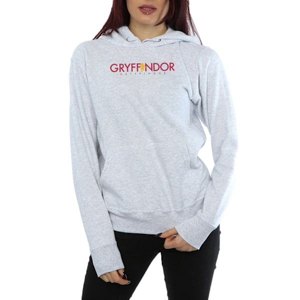 Harry Potter Dam/Kvinnor Gryffindor Text Hoodie XL Heather Grå Heather Grey XL