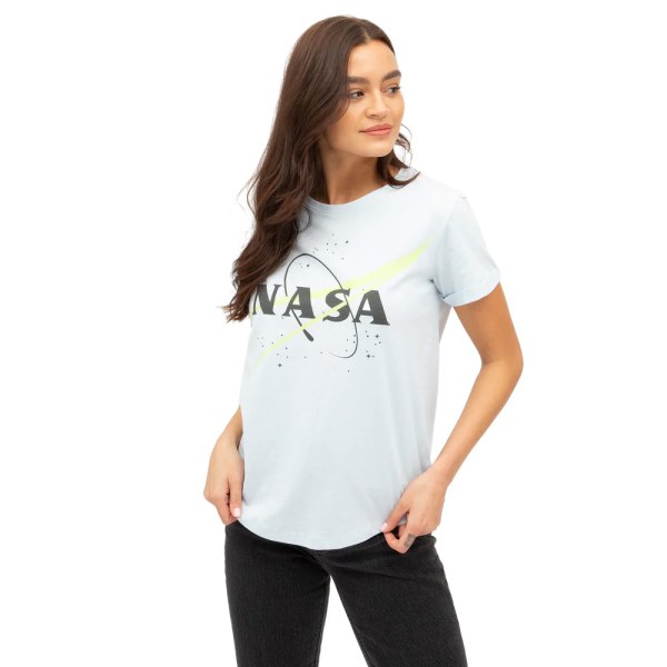 NASA Neon T-shirt för kvinnor/damer M Himmelsblå Sky Blue M