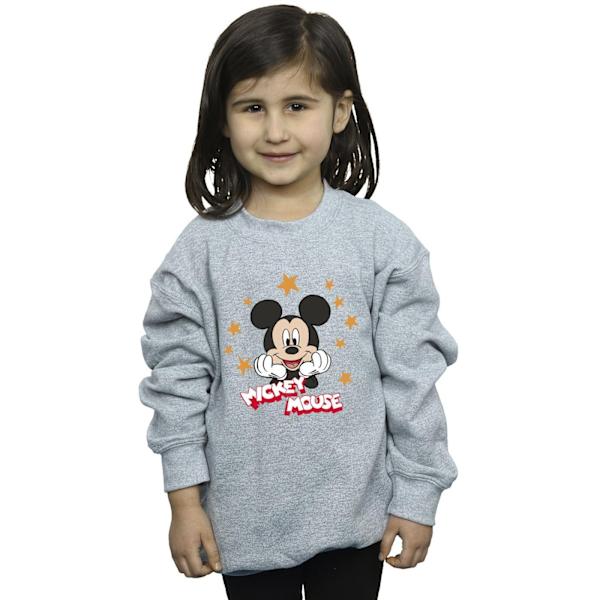 Disney Girls Mickey Mouse Stars Sweatshirt 3-4 år Sports Grey Sports Grey 3-4 Years