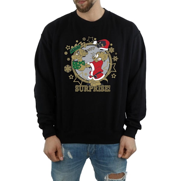 Tom And Jerry Herr Jul Överraskning Sweatshirt M Svart Black M