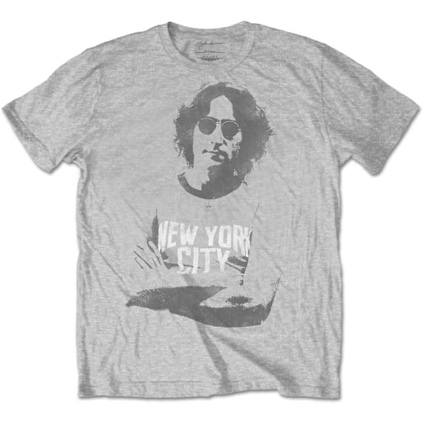 John Lennon Unisex Vuxen NYC Bomull T-shirt XXL Grå Grey XXL