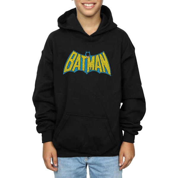 DC Comics Boys Batman Crackle Logo Hoodie 12-13 år Svart Black 12-13 Years