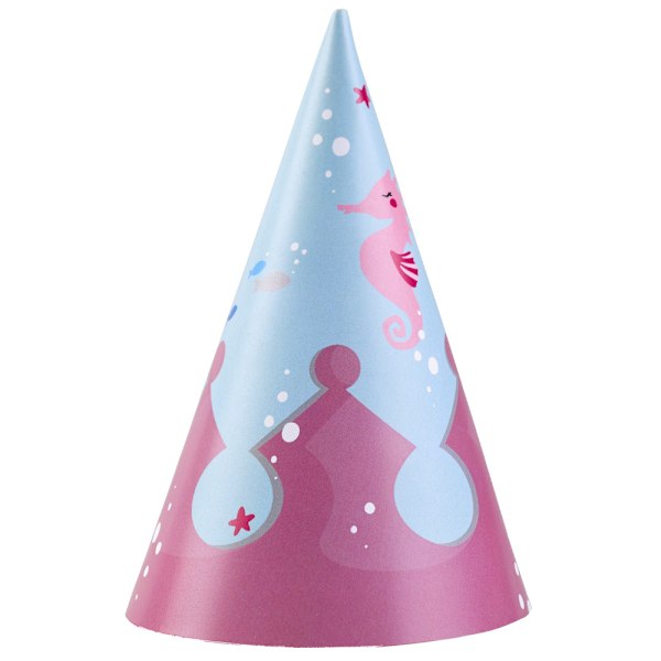 Amscan Be A Mermaid Cone Party Hats (8-pack) One Size Rosa/Blå Pink/Blue One Size