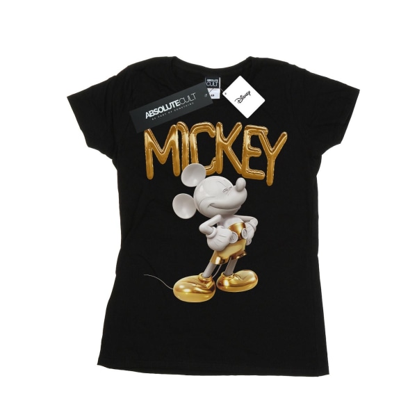 Disney Mickey Mouse Guldstaty T-shirt i bomull för damer/damer L Black L
