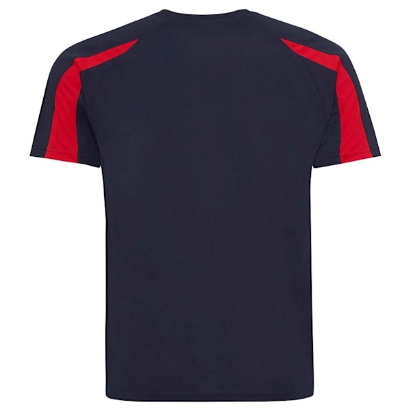 AWDis Cool Herr Kontrast Fukttransporterande T-shirt L Fransk Marinblå French Navy/Fire Red L