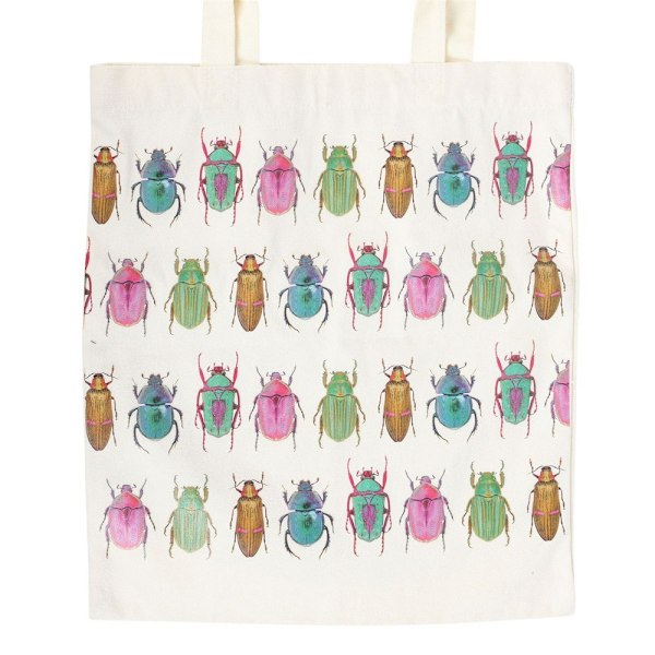 Something Different Beetle Polycotton Tote Bag One Size Vit/M White/Multicoloured One Size