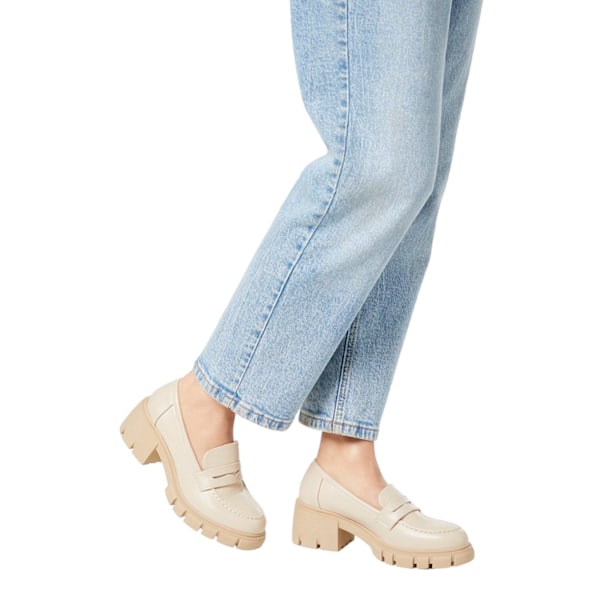 Faith Dam/Dam Neddie Chunky Penny Loafers 5 UK Beige Beige 5 UK