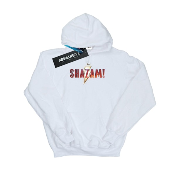 DC Comics Herr Shazam Filmlogotyp Hoodie 4XL Vit White 4XL