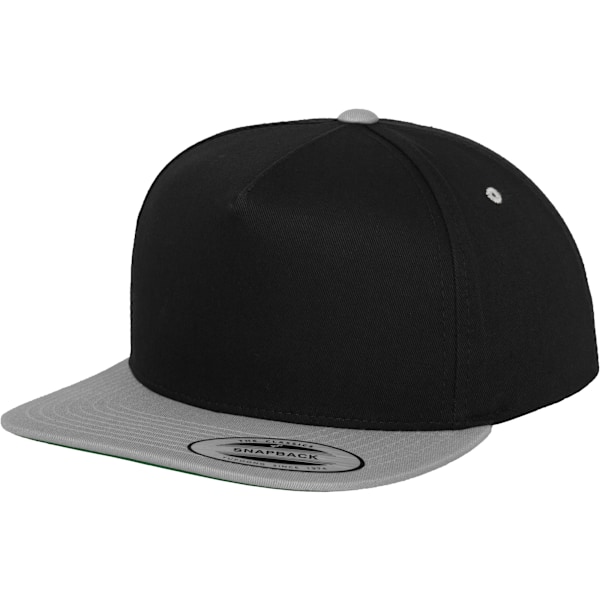 Flexfit by Yupoong Unisex Classic 5 Panel Two Tone Snapback Cap Black/Silver One Size