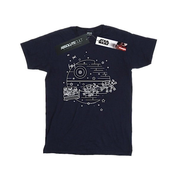 Star Wars Death Star Sleigh T-shirt för män, marinblå, storlek M Navy Blue M