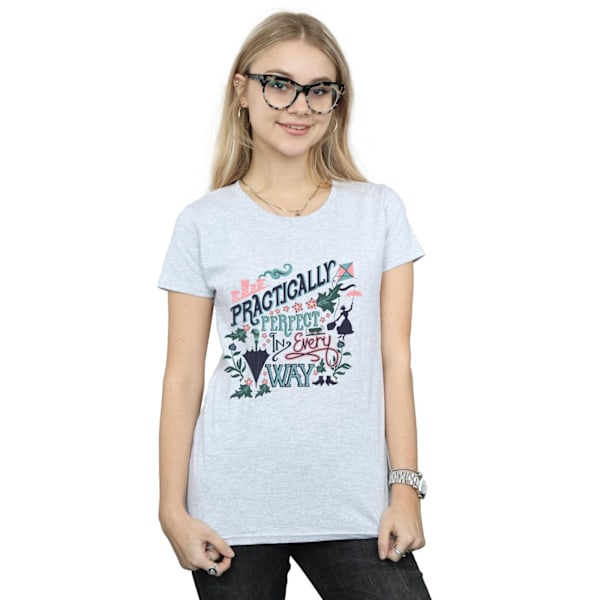 Mary Poppins Dam/Kvinnor Praktiskt Bomull T-shirt L Sport Sports Grey L