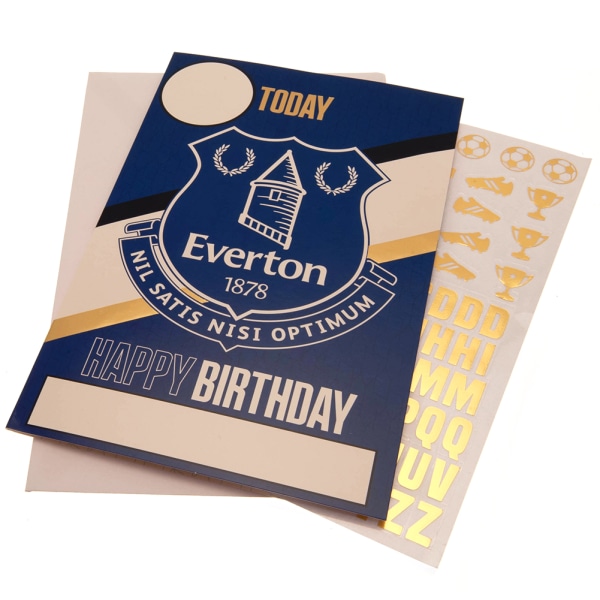 Everton FC Födelsedagskort med klistermärken One Size Blå/Vit/Guld Blue/White/Gold One Size