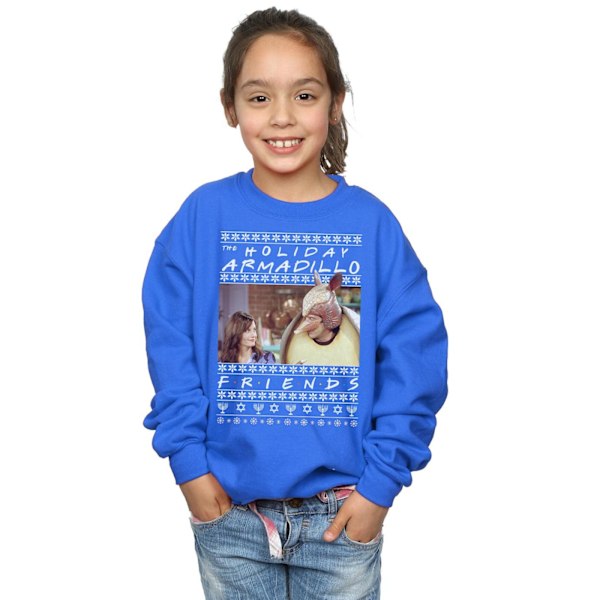 Friends Girls Fair Isle Holiday Armadillo Sweatshirt 5-6 år Royal Blue 5-6 Years