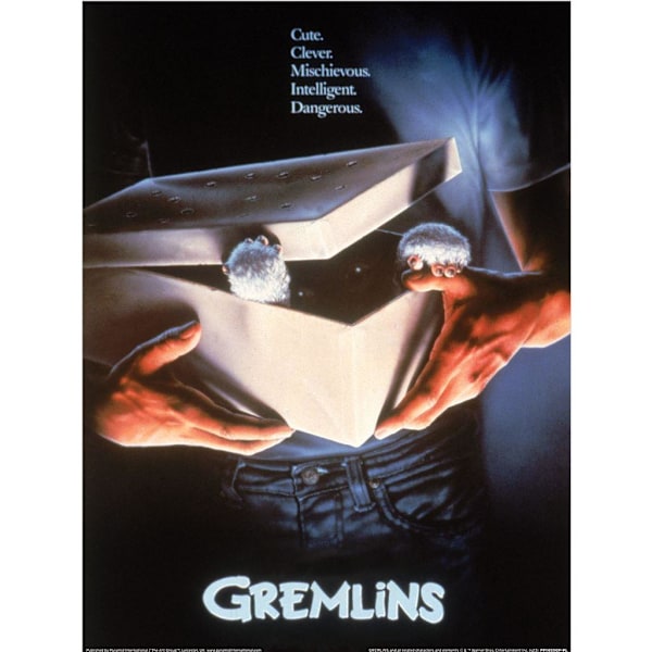 Gremlins Filmaffisch Pappersutskrift 40cm x 30cm Flerfärgad Multicoloured 40cm x 30cm