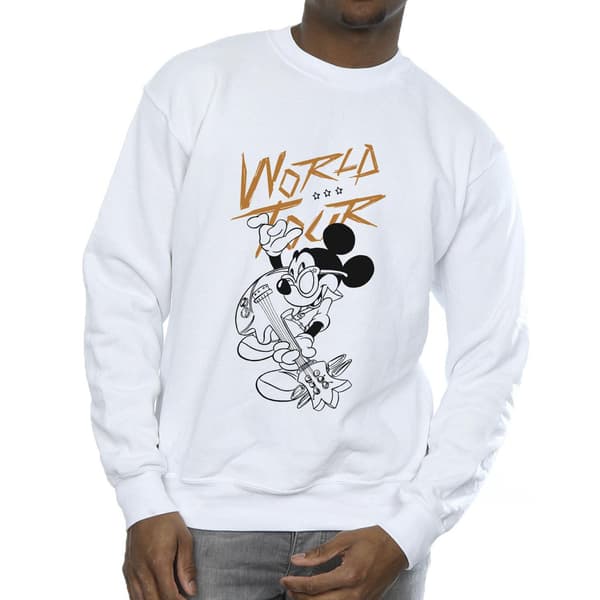 Disney Herr Mickey Mouse World Tour Line Sweatshirt L Vit White L