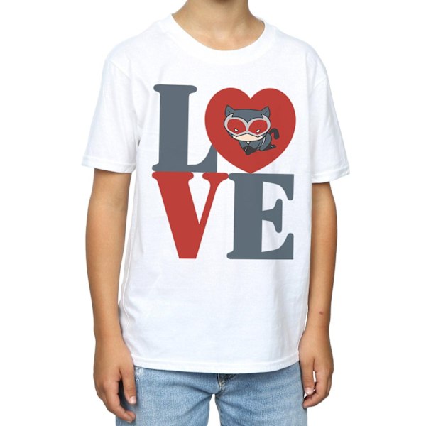 DC Comics Boys Chibi Catwoman Love T-Shirt 9-11 år Vit White 9-11 Years