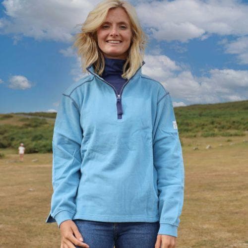 Lazy Jacks Dam/Dam Quarter Zip Sweatshirt S Niagara Blå Niagara Blue S