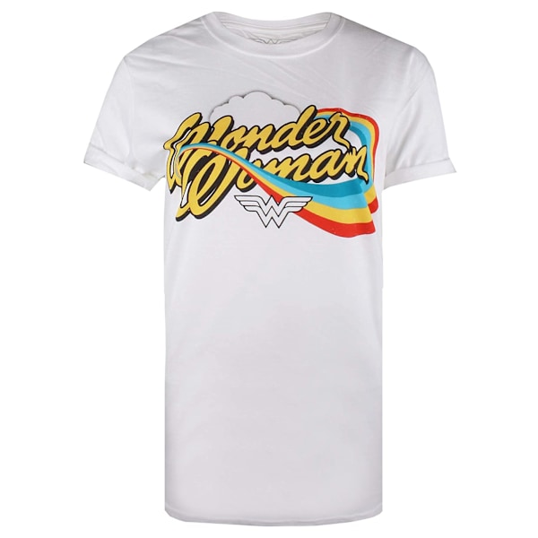 Wonder Woman Dam/Damer Regnbåge T-shirt XL Vit/Gul White/Yellow XL