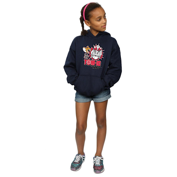 Tom And Jerry Girls Tomic Energy Hoodie 5-6 år Marinblå Navy Blue 5-6 Years