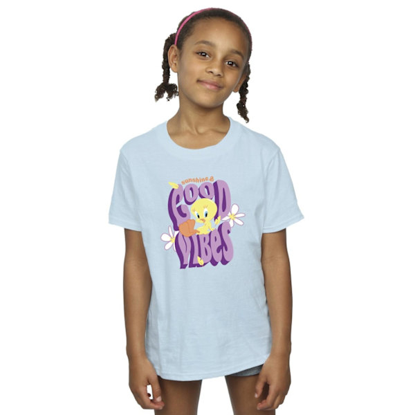 Looney Tunes Girls Tweeday Sunshine & Good Vibes Bomull T-shirt Baby Blue 5-6 Years