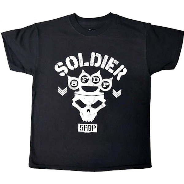 Five Finger Death Punch Barn/Barn Soldat Bomull T-shirt 7 Black 7-8 Years