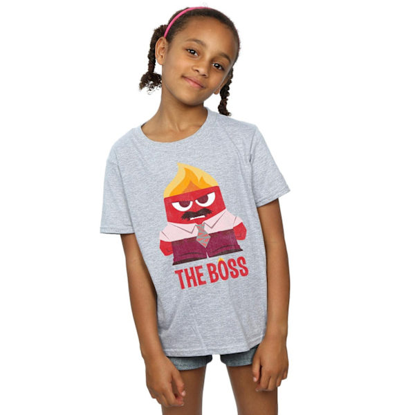 Disney Girls Inside Out Anger The Boss Bomull T-shirt 12-13 År Sports Grey 12-13 Years