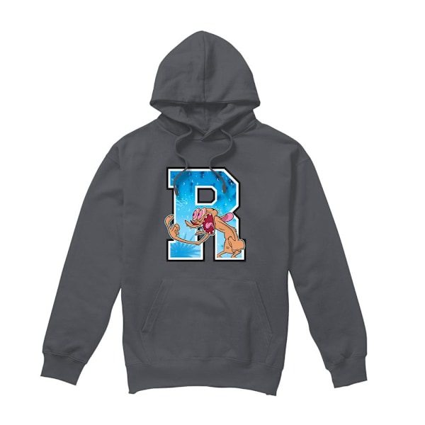 Ren & Stimpy Herr R Is For Ren Hoodie XXL Kolgrå Charcoal XXL